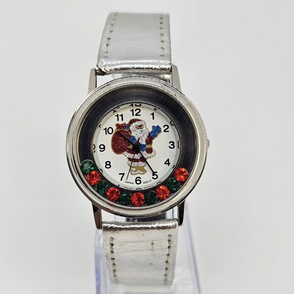 Unbranded Accessories - Santa Claus Women's Watch 33MM White Dial Gray Leather Bands New Battery